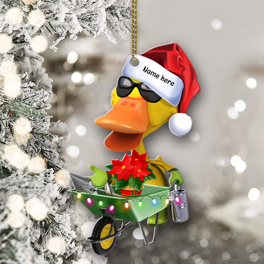 Gardening Duck - Personalized Christmas Ornament- Christmas Gift For Gardeners - Image 3