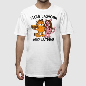 Alternative view of Garfield I Love Lasagna And Latinas Shirt