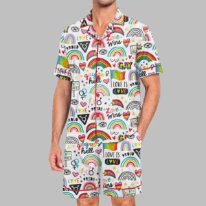 Gay Is Good Pride Month Love Is Love Print Pajama Set