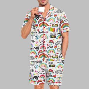 Alternative view of Gay Is Good Pride Month Love Is Love Print Pajama Set