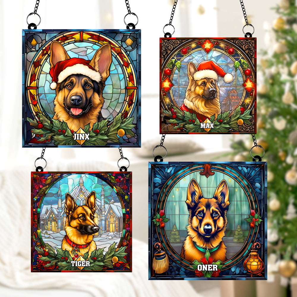 German Shepherd Dog Christmas Acrylic Suncatcher Ornament 01HUTN100924 Gifts For Dog Mom Or Dog Dad