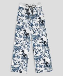 German Shorthaired Pointer Contrast Wide Leg Pants For Women