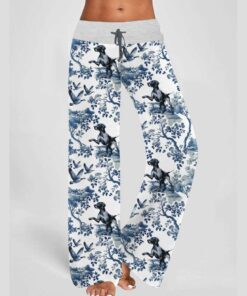Alternative view of German Shorthaired Pointer Contrast Wide Leg Pants For Women