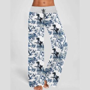 Alternative view of German Shorthaired Pointer Contrast Wide Leg Pants For Women