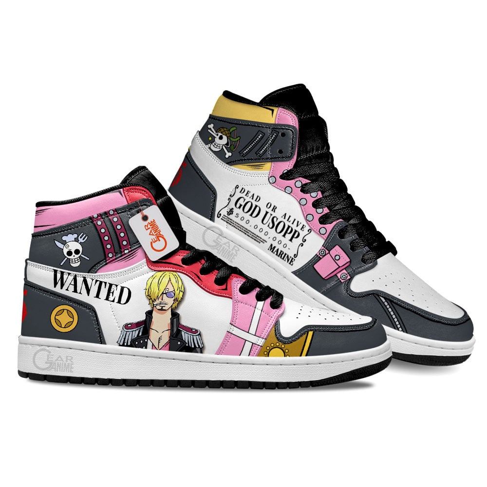 Usopp and Sanji Red J1s Sneakers 08 - Image 3