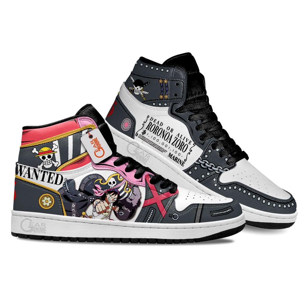 Luffy and Zoro Red J1s Sneakers - Image 3