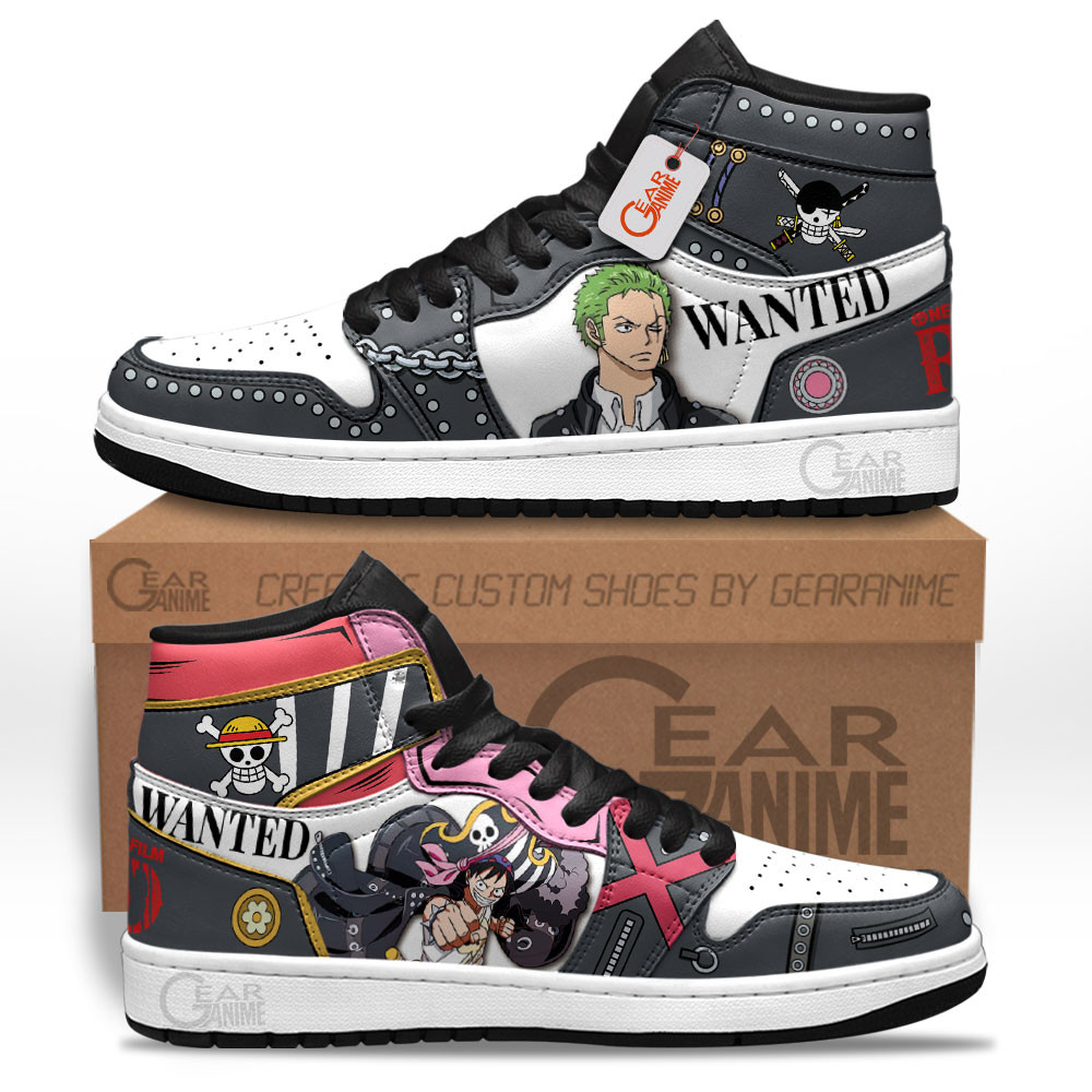 Luffy and Zoro Red J1s Sneakers