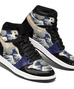Alternative view of Kanagawa Great Wave J1s Sneakers Anime Custom