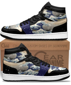Kanagawa Great Wave J1s Sneakers Anime Custom