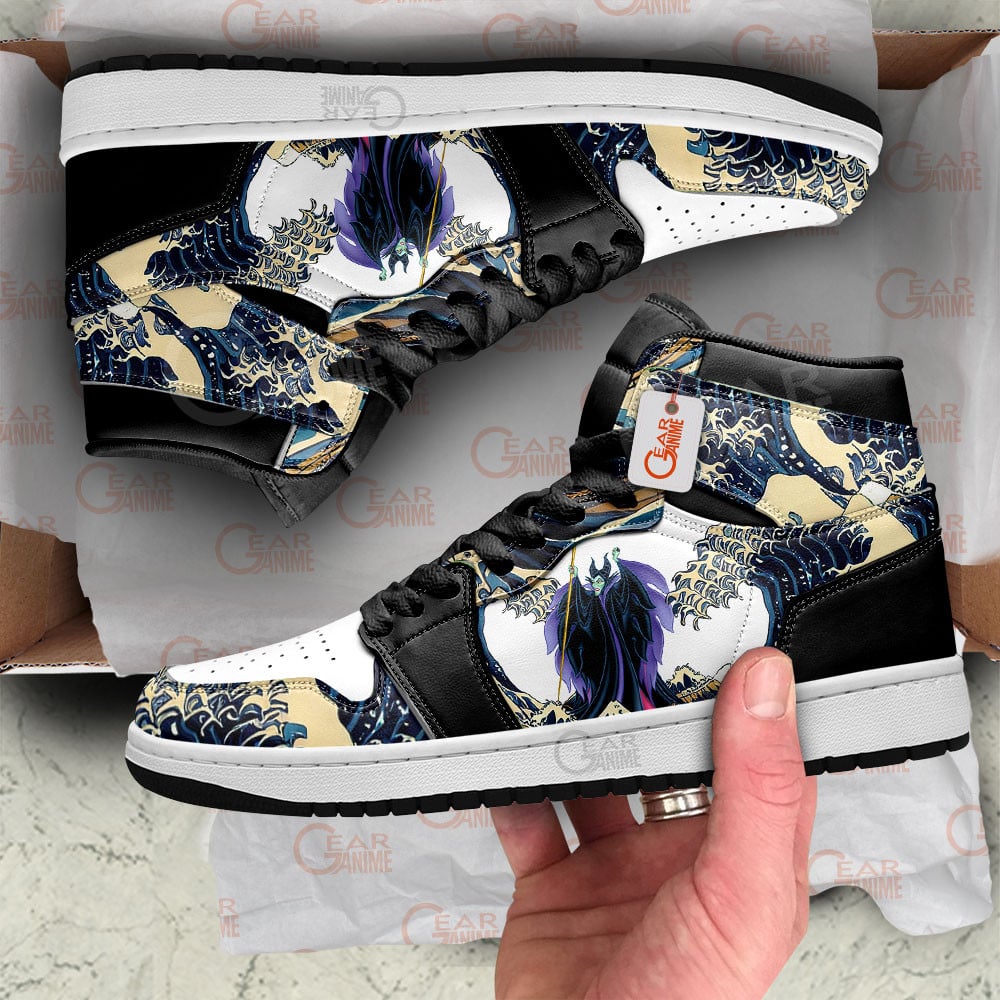 Maleficent Kanagawa Great Wave J1s Sneakers - Image 2