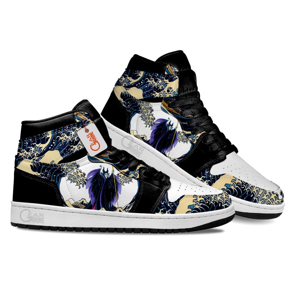Maleficent Kanagawa Great Wave J1s Sneakers - Image 3