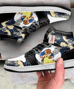 Alternative view of Belle and Beast Kanagawa Great Wave J1s Sneakers