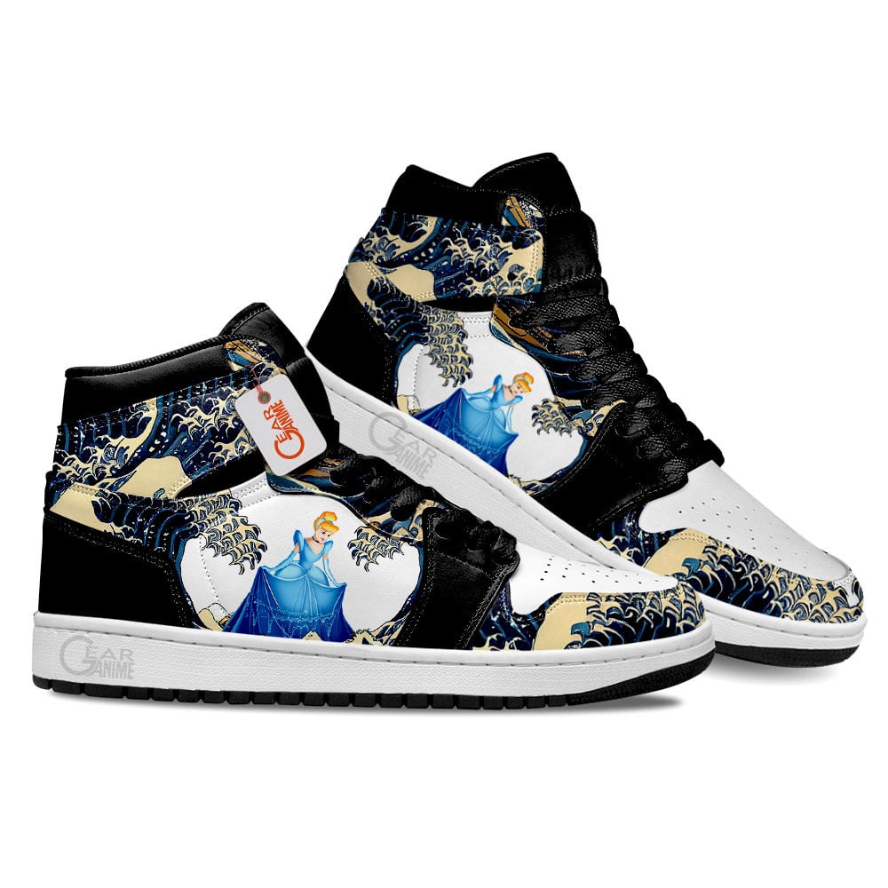 Cinderella Kanagawa Great Wave J1s Sneakers - Image 3
