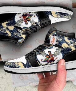 Alternative view of Jasmine and Aladdin Kanagawa Great Wave J1s Sneakers