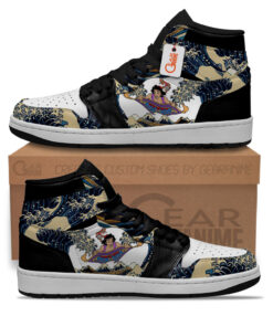 Jasmine and Aladdin Kanagawa Great Wave J1s Sneakers
