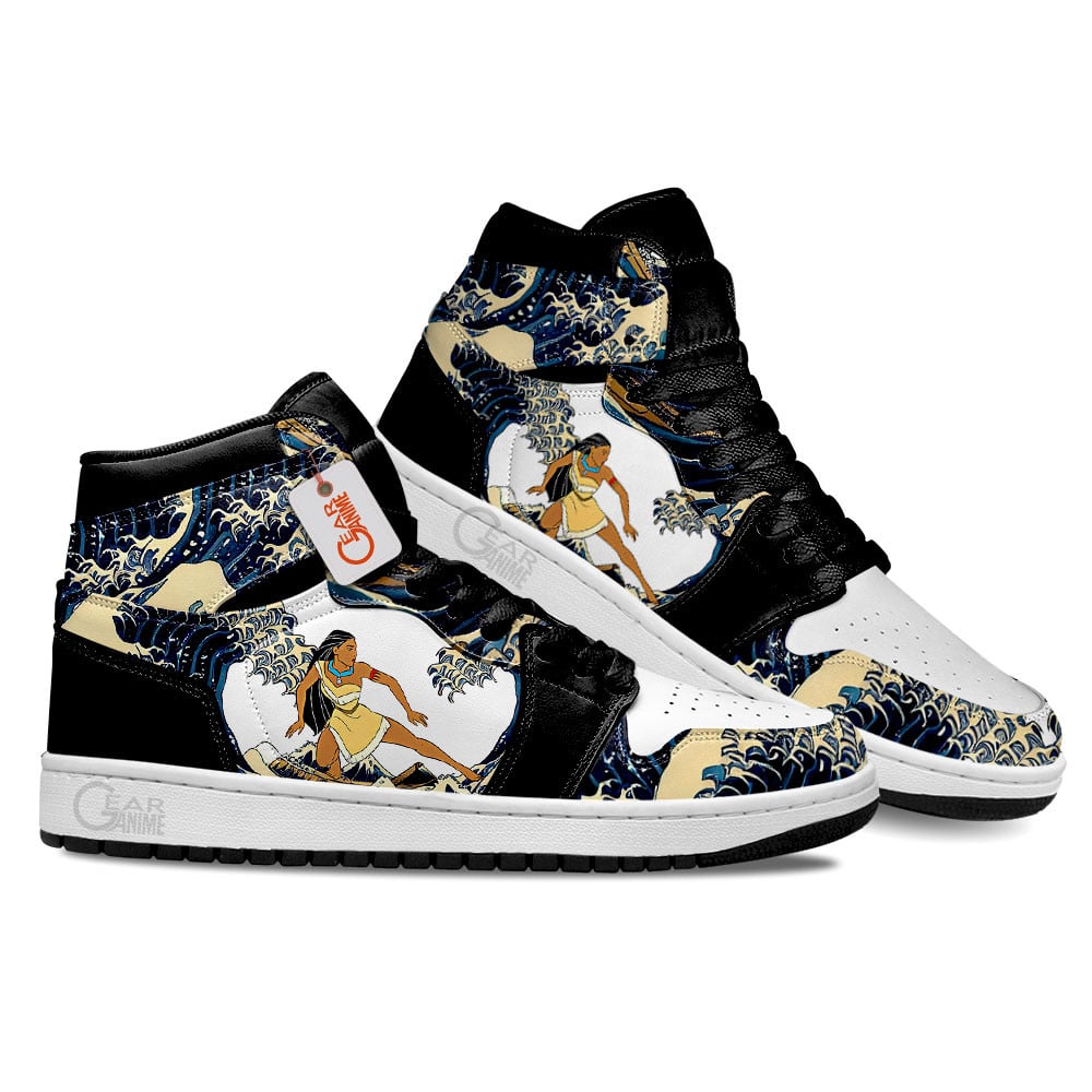 Pocahontas Kanagawa Great Wave J1s Sneakers - Image 3