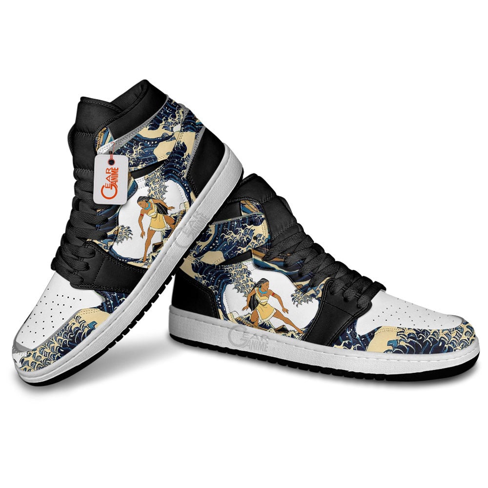 Pocahontas Kanagawa Great Wave J1s Sneakers - Image 4