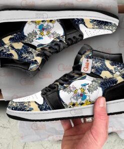 Alternative view of Daisy and Donald Kanagawa Great Wave J1s Sneakers