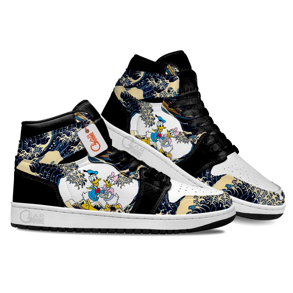 Daisy and Donald Kanagawa Great Wave J1s Sneakers - Image 3