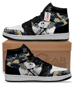 Jack Skellington Kanagawa Great Wave J1s Sneakers