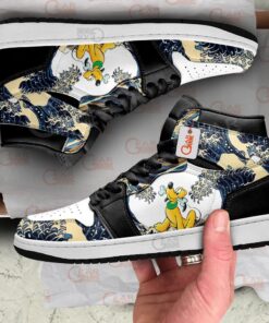 Alternative view of Pluto Kanagawa Great Wave J1s Sneakers