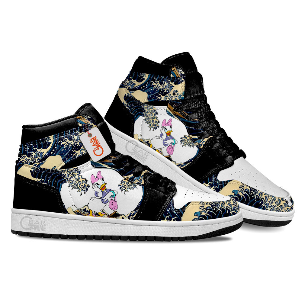 Daisy Duck Kanagawa Great Wave J1s Sneakers - Image 3