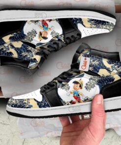 Alternative view of Pinocchio Kanagawa Great Wave J1s Sneakers