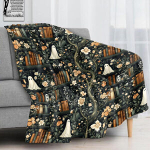 Ghost Library Halloween Blanket