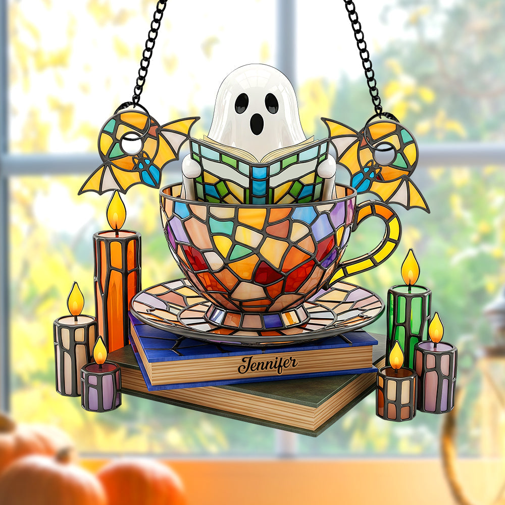 Ghost Tea Cup Suncatcher Ornament – Personalized Gifts For Book Lovers 04naqn120825