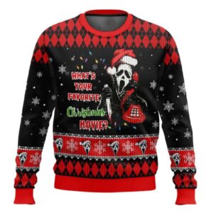 Ghostface What's Your Favorite Chirstmas Movie Ugly Christmas Sweater