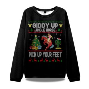 Giddy Up Jingle Horse Pick Up Your Feet Ugly Christmas Sweater