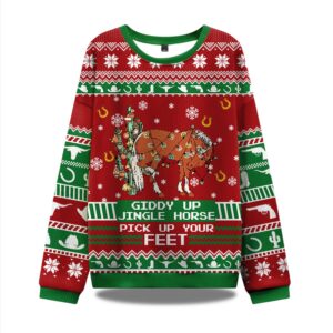 Giddy Up Jingle Horse Ugly Christmas Sweater