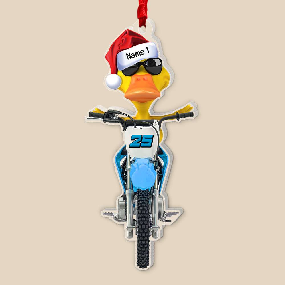 Gift For Motocross Lovers, Personalized Ornament, Motocross Duck Ornament, Christmas Gift - Image 7