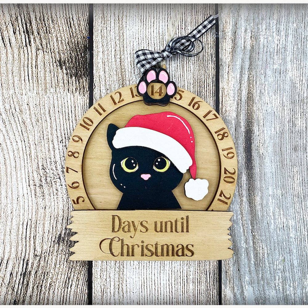 Gifts For Cat Lovers Christmas Ornament 48acxx280824 Black Cat Countdown Days Until Christmas