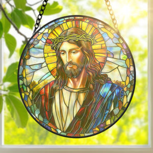 Alternative view of Gifts For Christian Jesus Stained Glass 01huqn060325