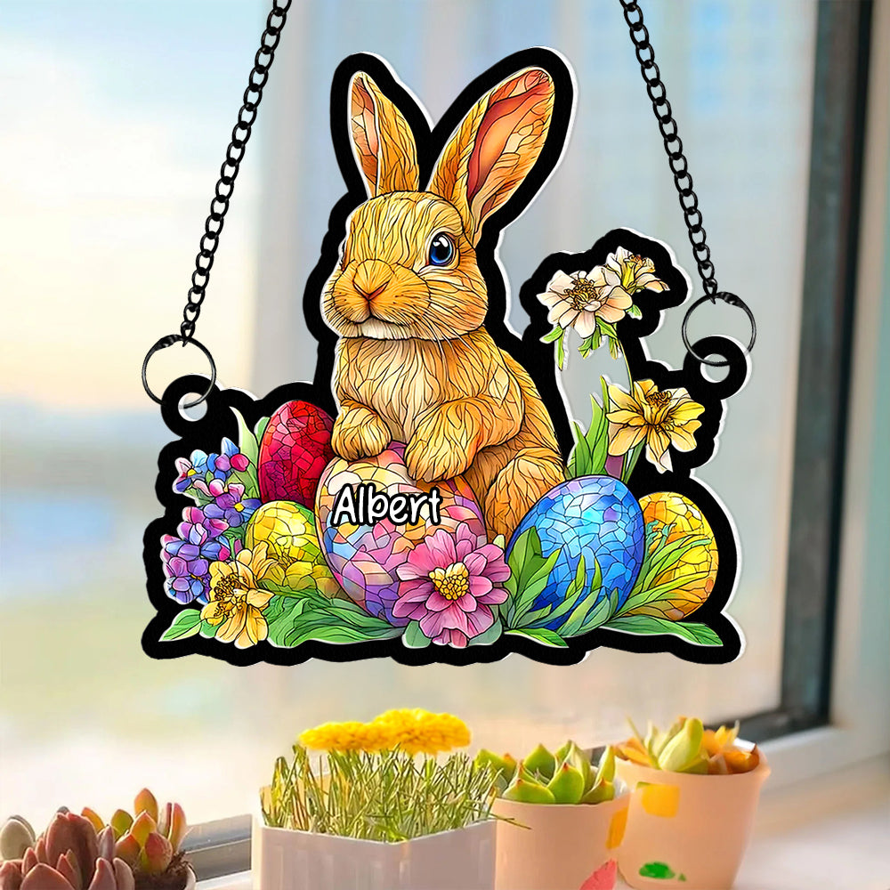 Gifts For Easter's Day Acrylic Suncatcher Rabbit Eggs 03xqqn180125
