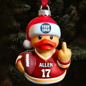 Alternative view of Gifts For Football Lovers Duck Christmas Ornament 02HUDT291124