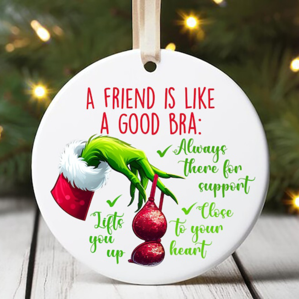 Gifts For Friends Christmas Ceramic Ornament A Friend Is Like A Good Bra 01ACXX260924 - Image 3