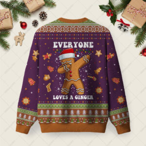 Alternative view of Gingerbread Dabbing Dance Christmas Purple Ugly Christmas Fuzzy Fleece Sweatshirt
