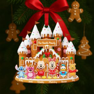 Alternative view of Gingerbread Family Castle Ornament - Personalized Christmas Gifts For Family 05NALU160825