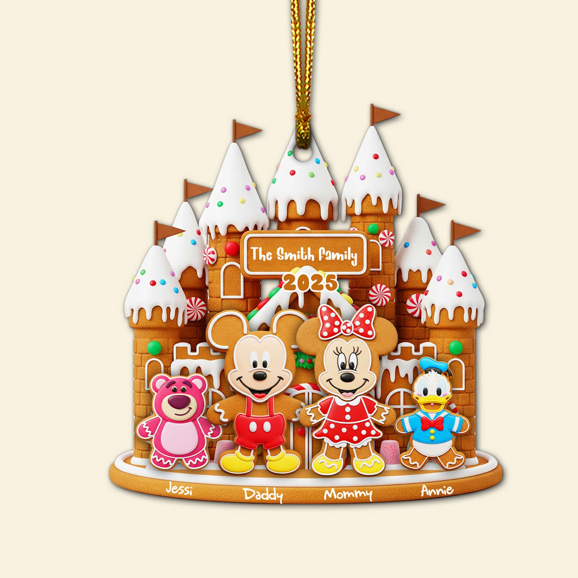 Gingerbread Family Castle Ornament - Personalized Christmas Gifts For Family 05NALU160825 - Image 5