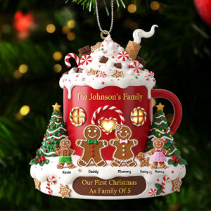 Gingerbread Family Ornament - Personalized Gift For Family Christmas Ornament 01HYTI311025