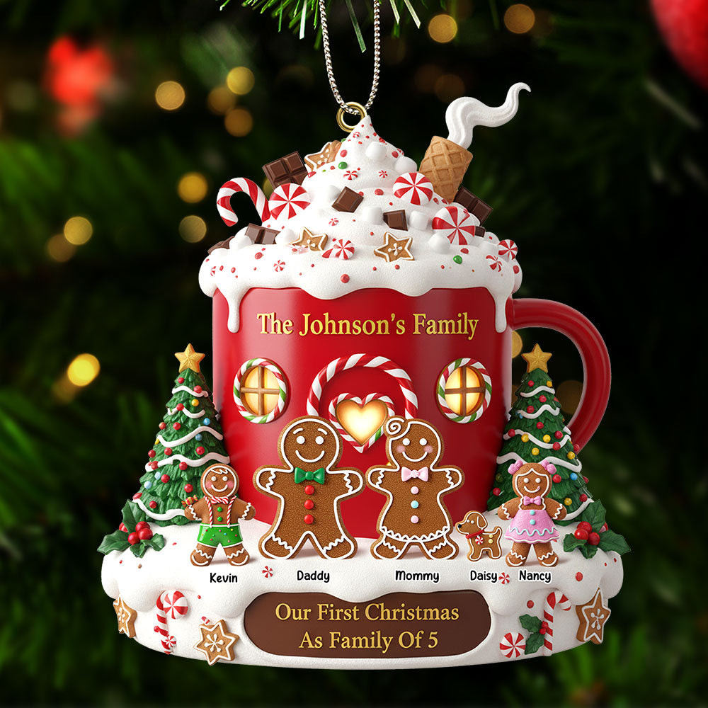 Gingerbread Family Ornament - Personalized Gift For Family Christmas Ornament 01HYTI311025