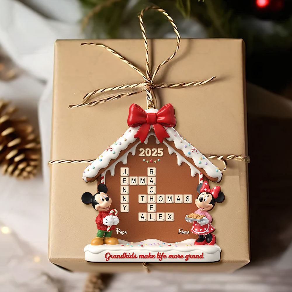Gingerbread House Family Crossword Ornament - Personalized Gift For Family Christmas Ornament 04NATI311025 - Image 4