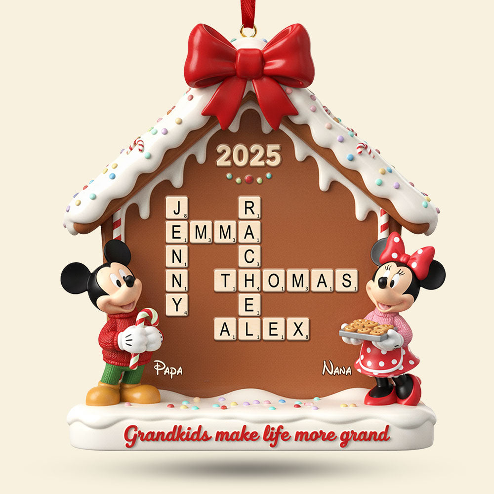 Gingerbread House Family Crossword Ornament - Personalized Gift For Family Christmas Ornament 04NATI311025 - Image 3