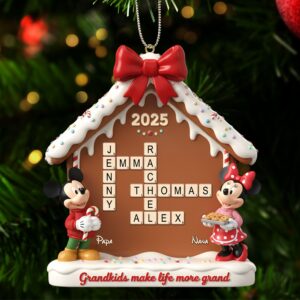 Alternative view of Gingerbread House Family Crossword Ornament - Personalized Gift For Family Christmas Ornament 04NATI311025