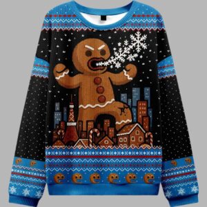 Alternative view of Gingerbread Monster Ugly Christmas Sweater - gullprint.com