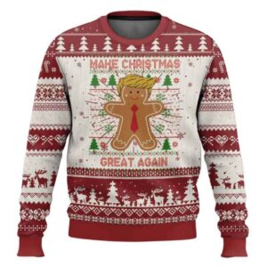Gingerbread Trump Make Christmas Great Again Ugly Christmas Sweater