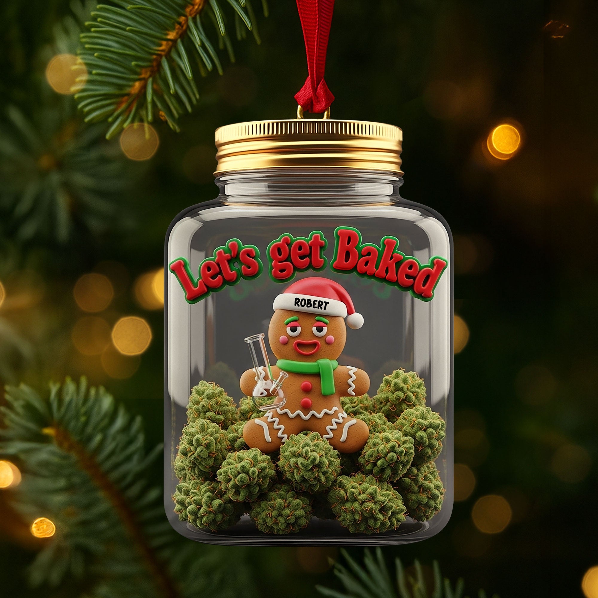 Gingerbread Weed Ornament - Personalized Gifts For Weed Lovers 03toti110825