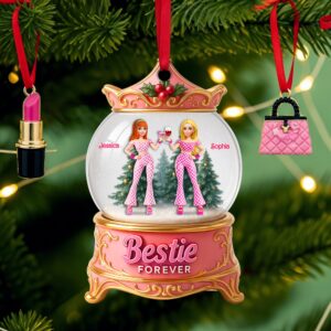 Alternative view of Girly Bestie Forever Ornament - Personalized Christmas Gifts For Besties 03OHLU140825
